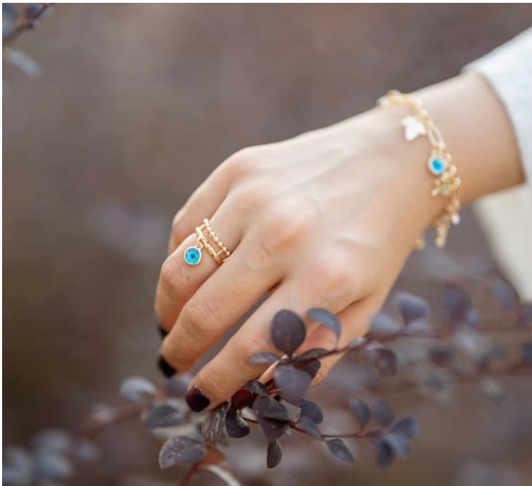 Handcrafted bracelet and ring